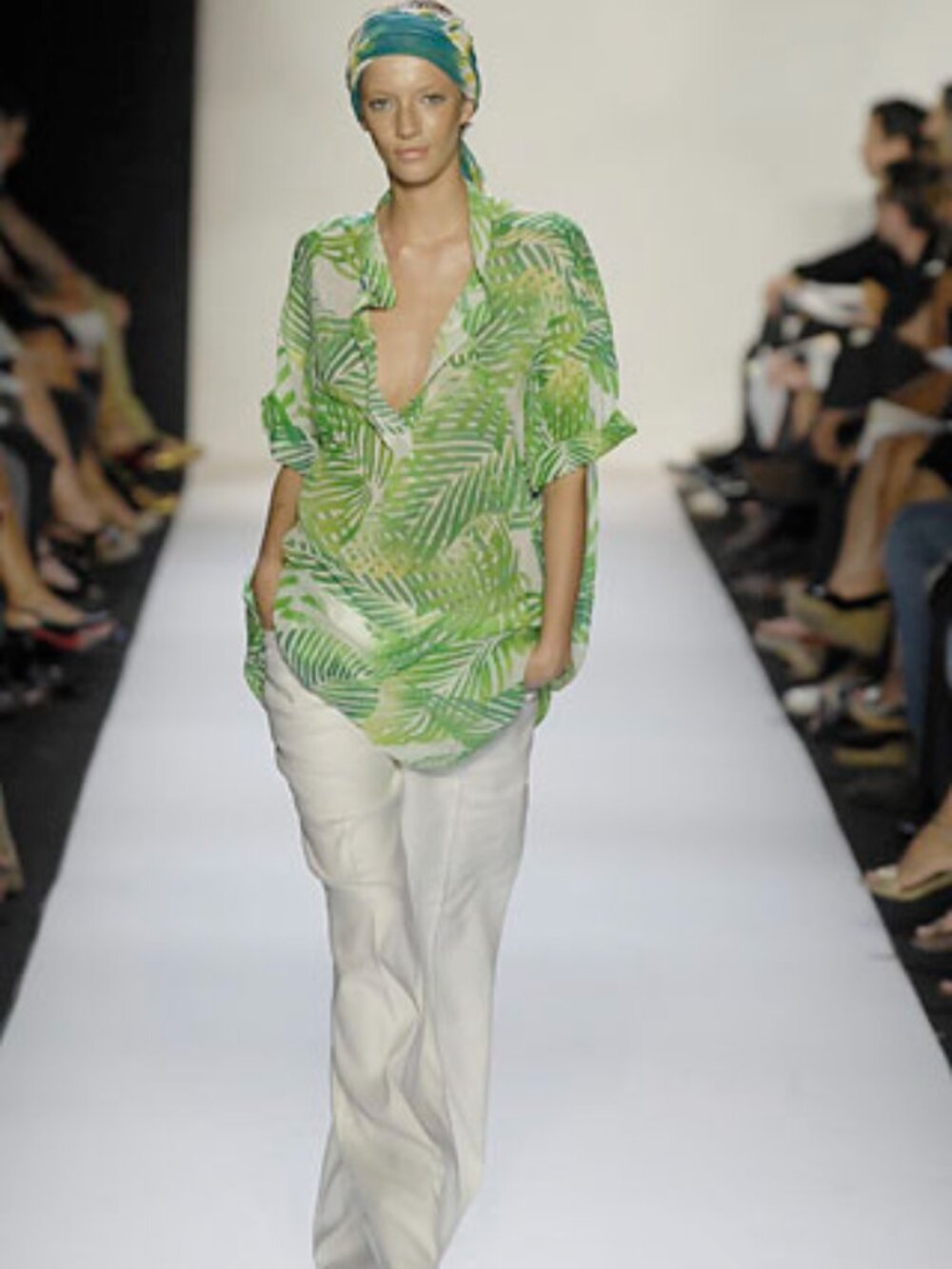 DIANE von FURSTENBERG GREENPOINT PALM SHADOWS TUNIC TOP BLOUSE - US 10-UK14 NWT